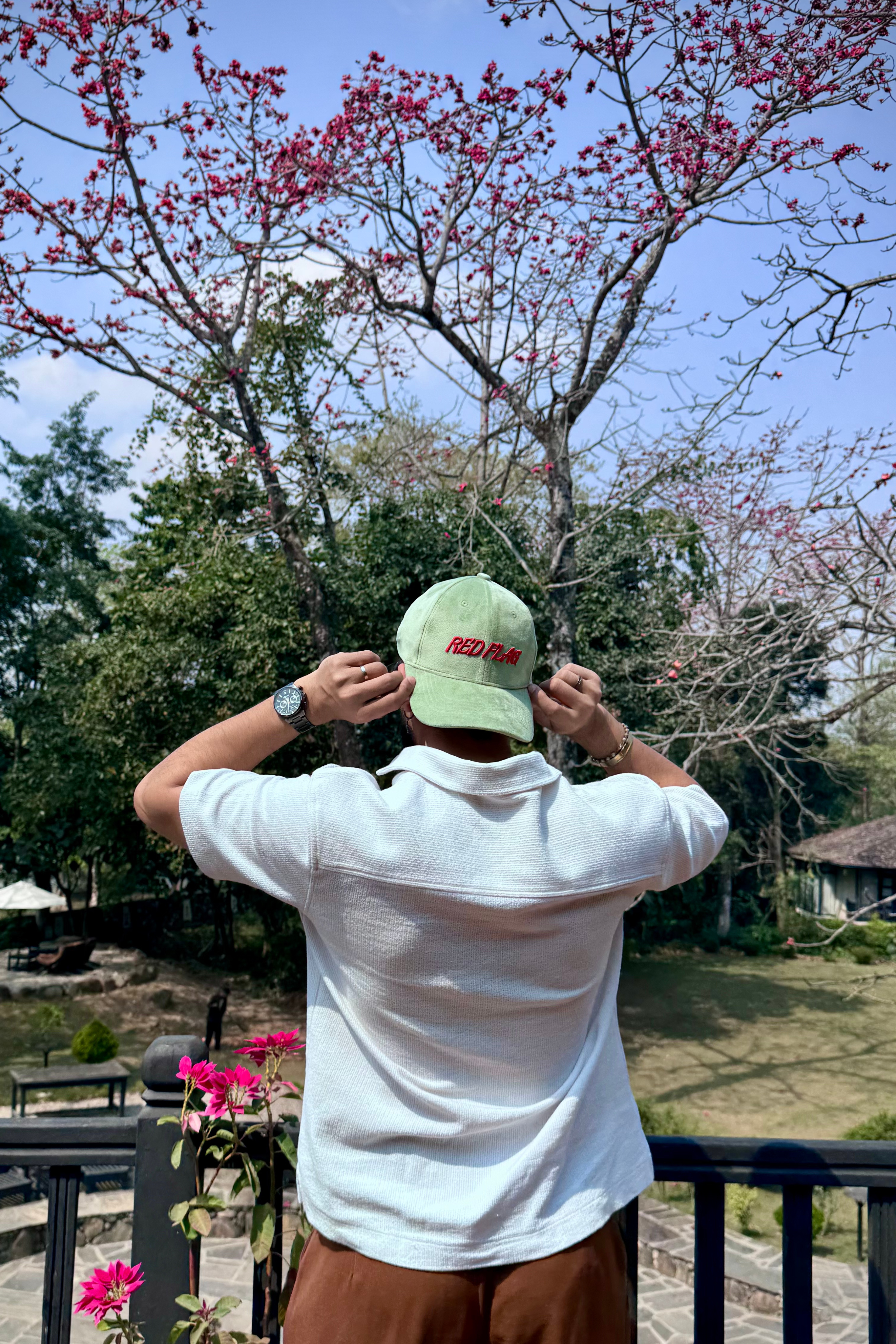 Red flag? Green flag? - olive green suede baseball cap