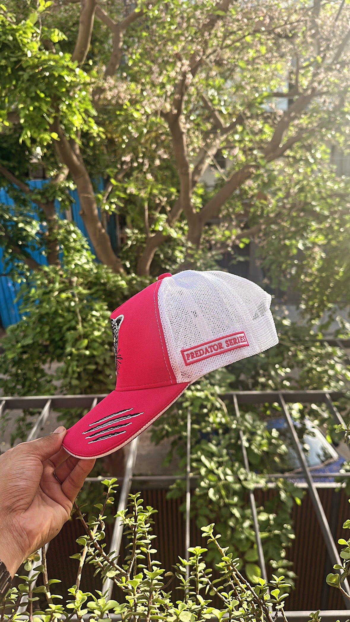 Shyran - Dark Pink/White Unisex Trucker Cap