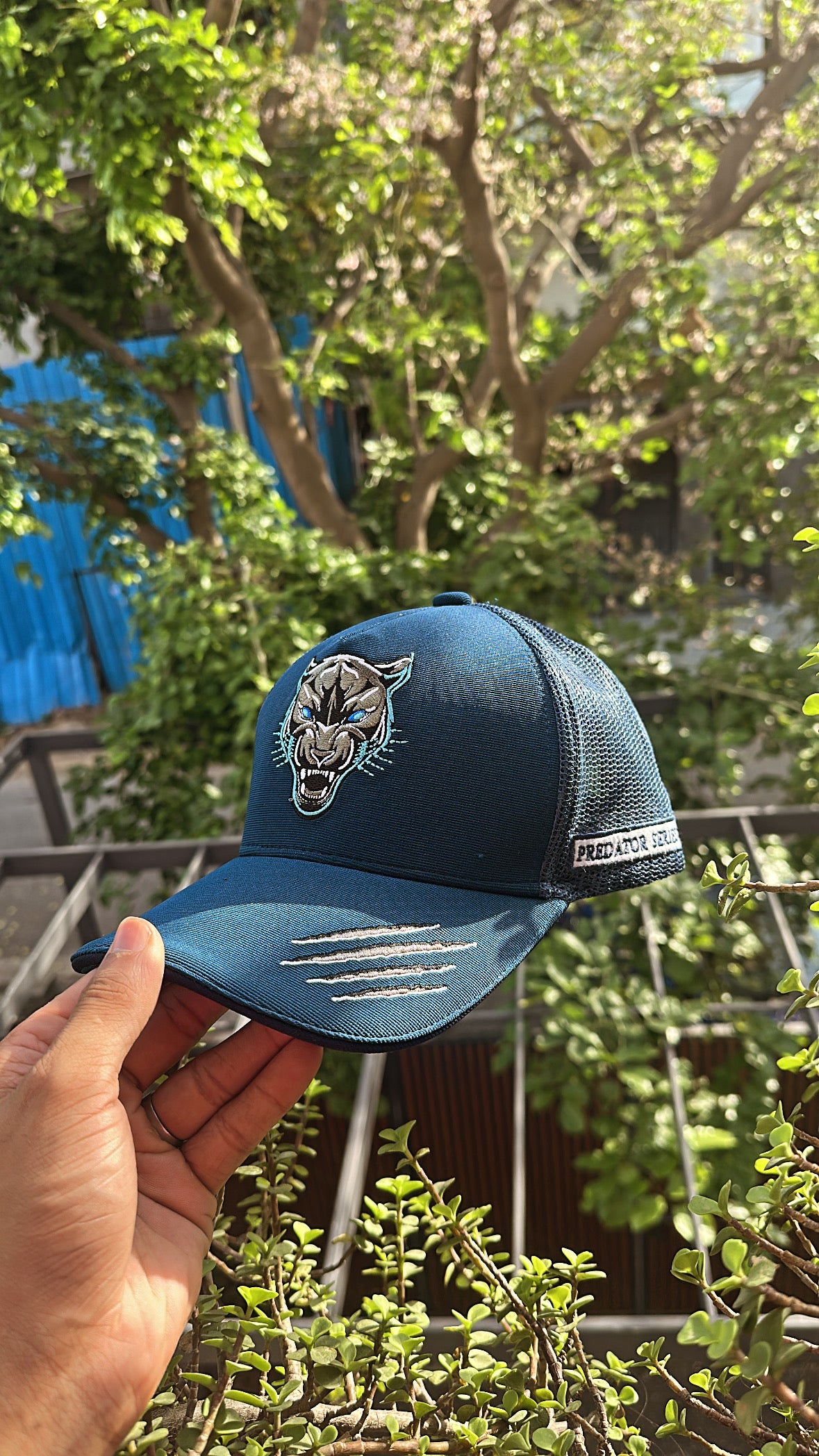 Midnight Prowler - Blue Unisex Trucker Cap
