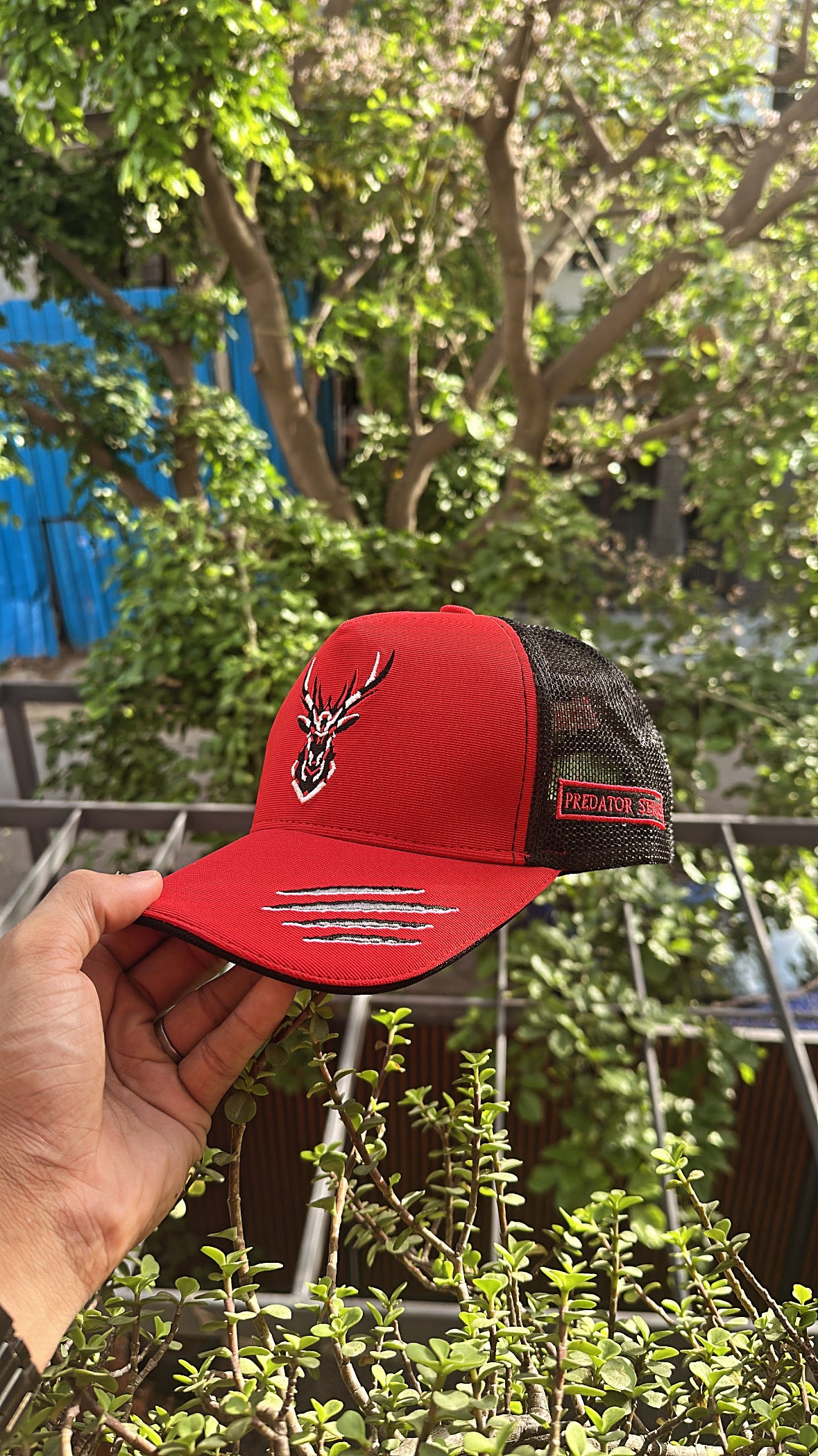 Velvet Reaper - Red/Black unisex trucker cap