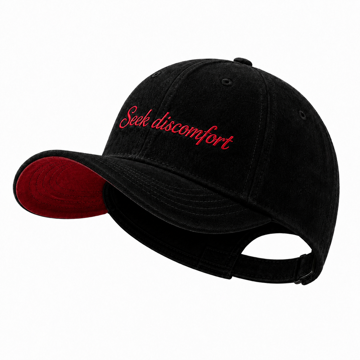 Seek discomfort - Black suede unisex cap