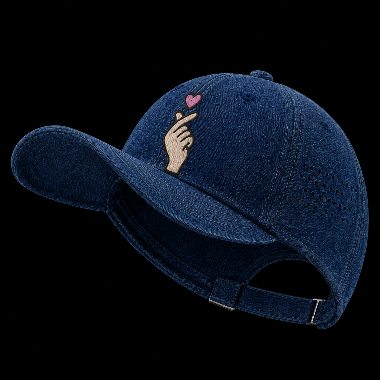 Korean heart - 6 panel Denim baseball cap