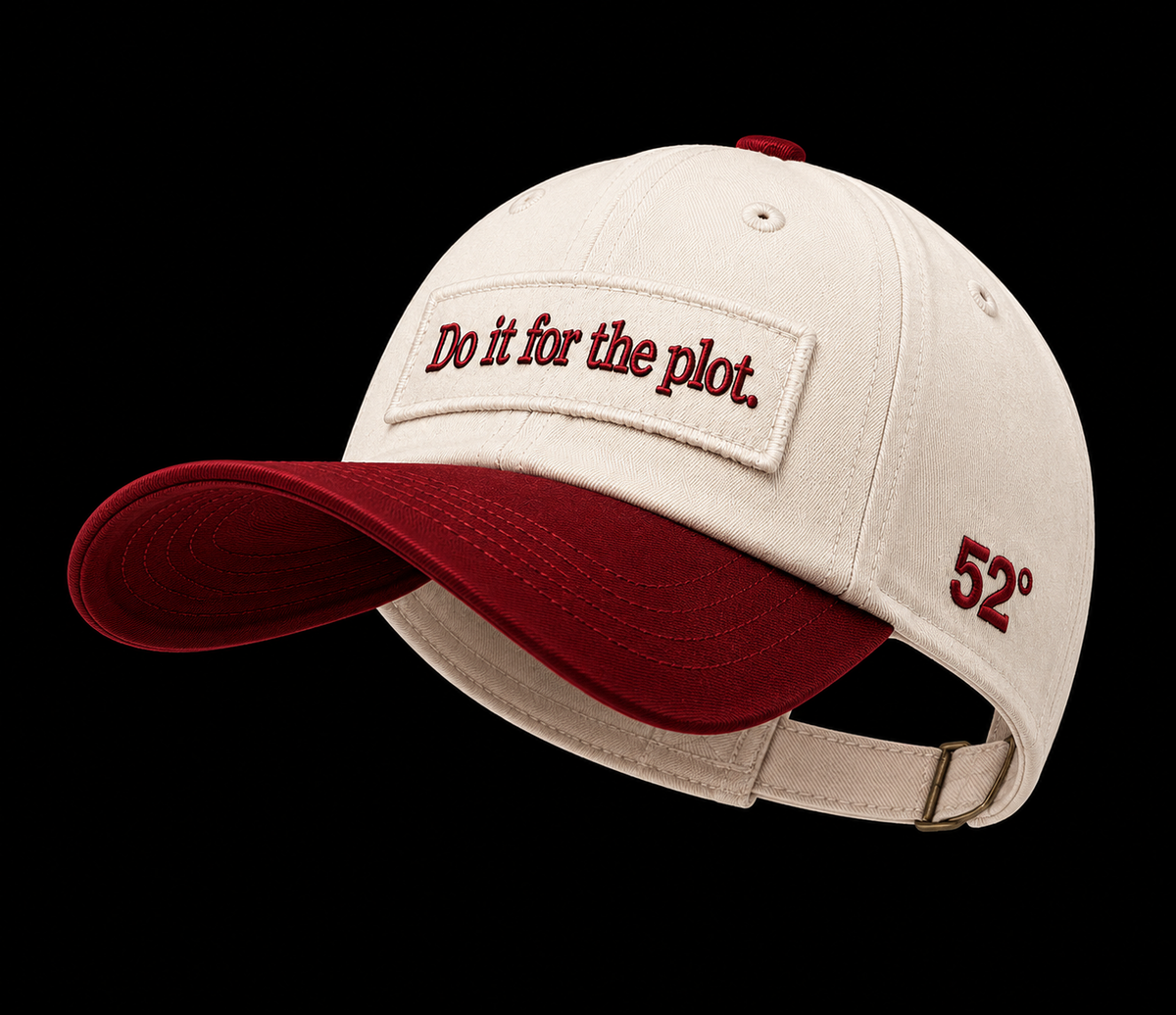 Do It For The Plot — Off White/Red unisex baseball cap