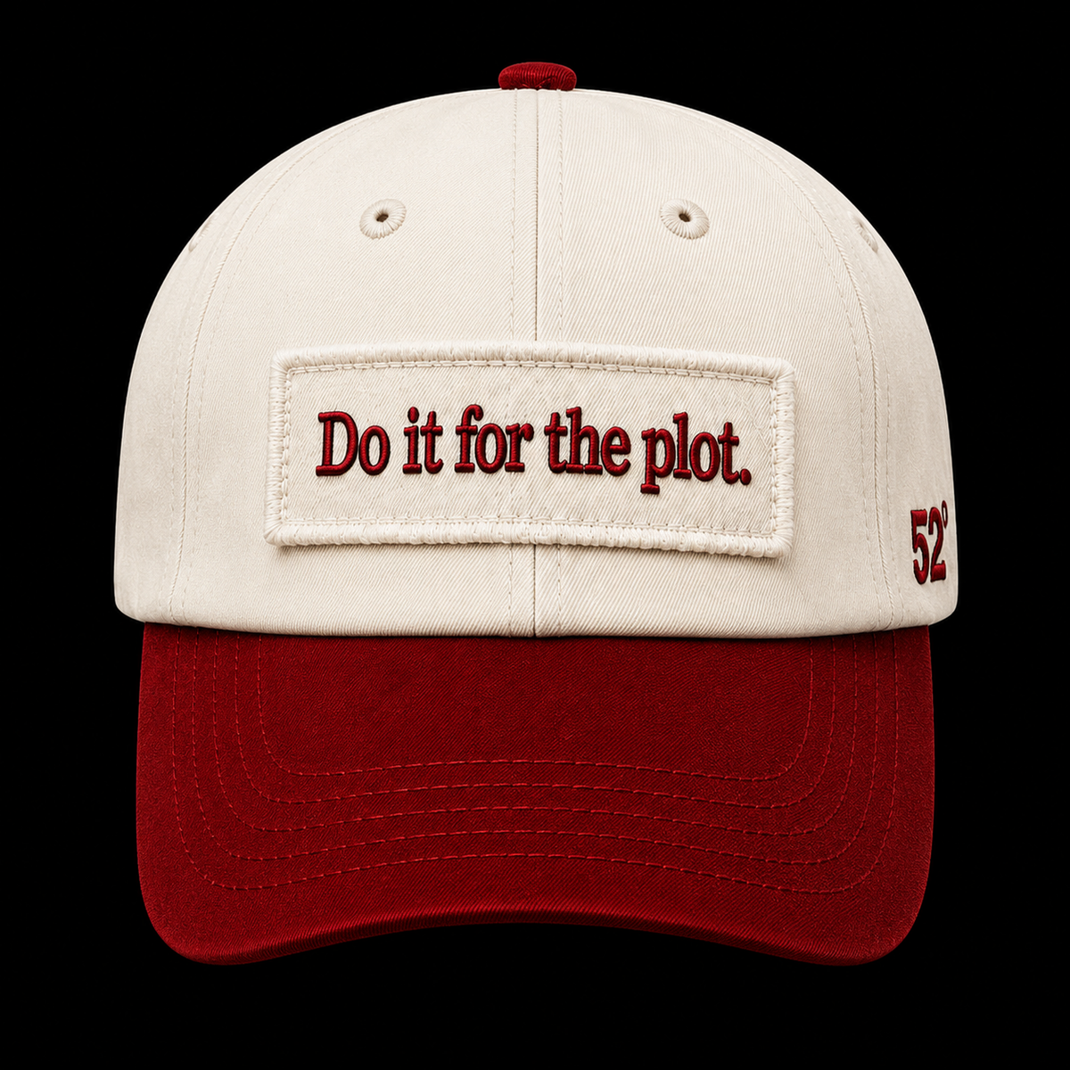 Do It For The Plot — Off White/Red unisex baseball cap