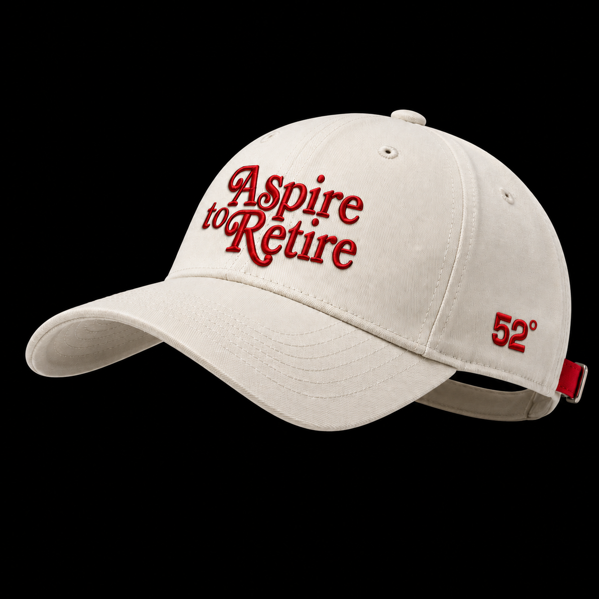 Aspire To Retire — White/Red unisex baseball Cap