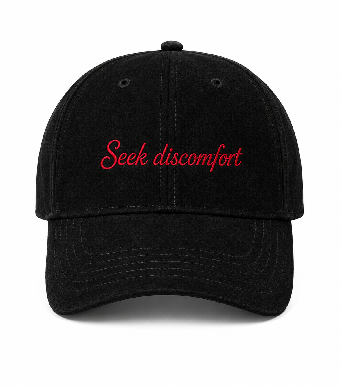 Seek discomfort - Black suede unisex cap