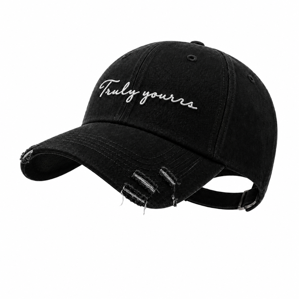Truly Yours - black denim baseball cap