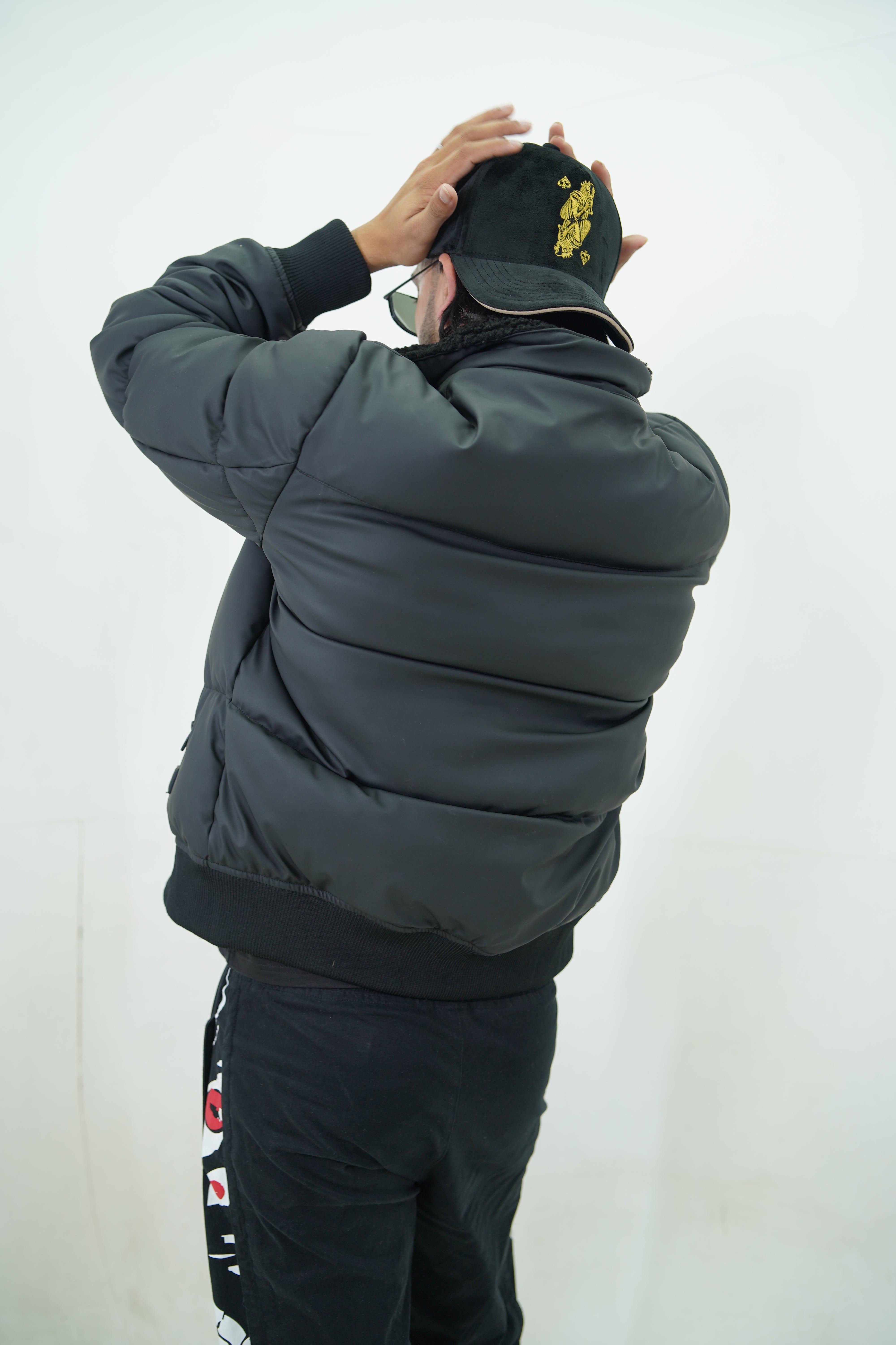 Badshah - black suede unisex baseball cap