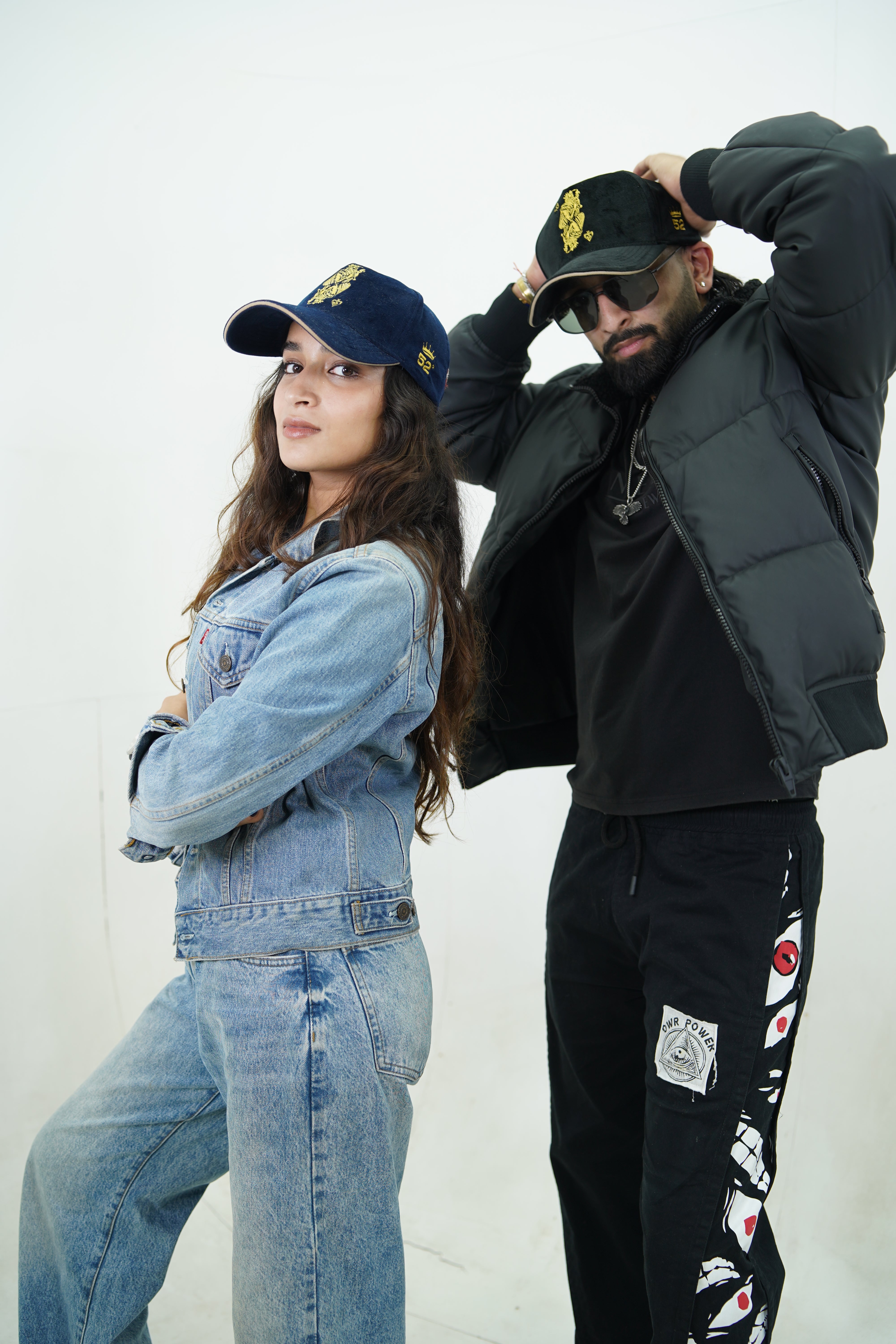 Badshah - black suede unisex baseball cap