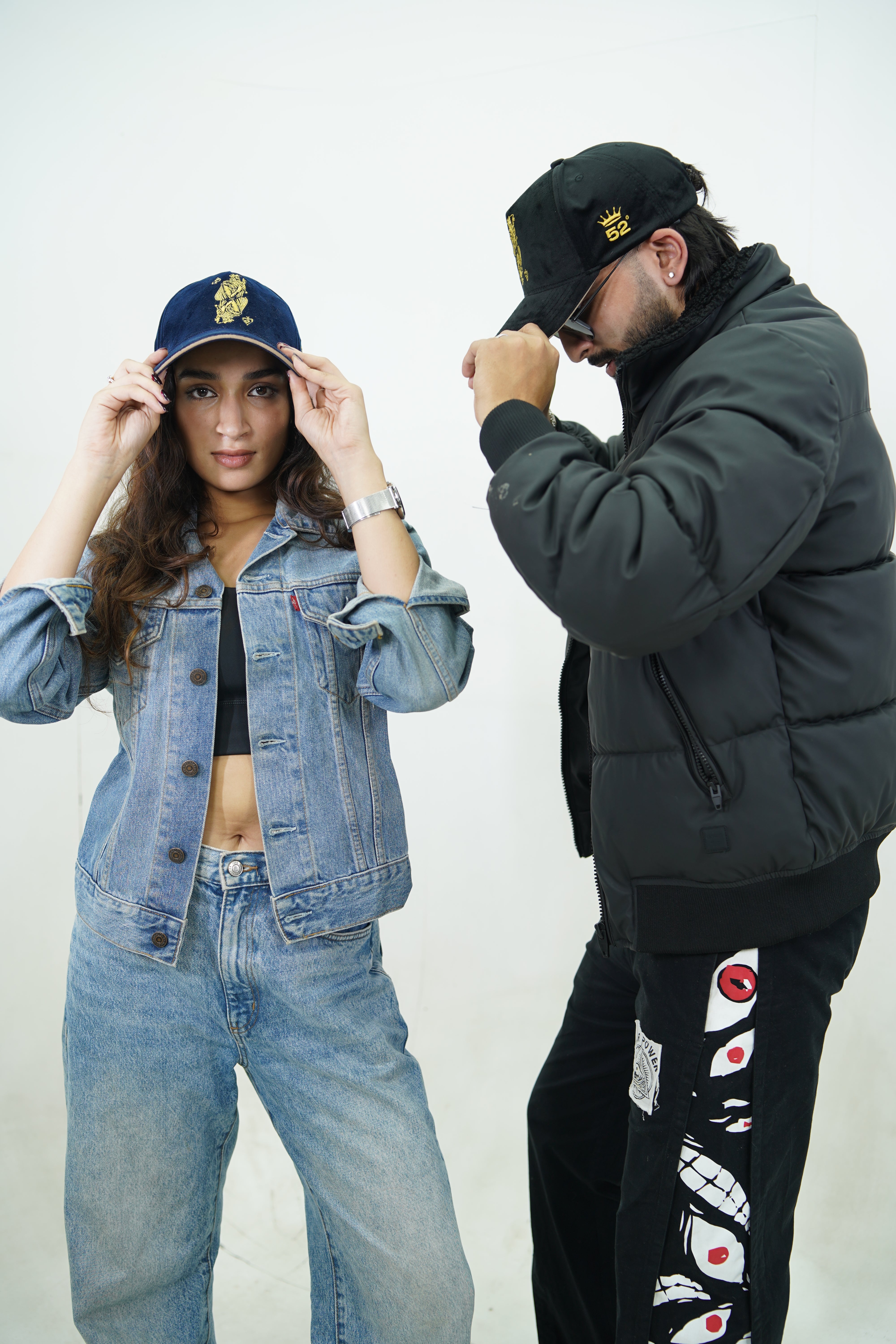 Badshah - black suede unisex baseball cap