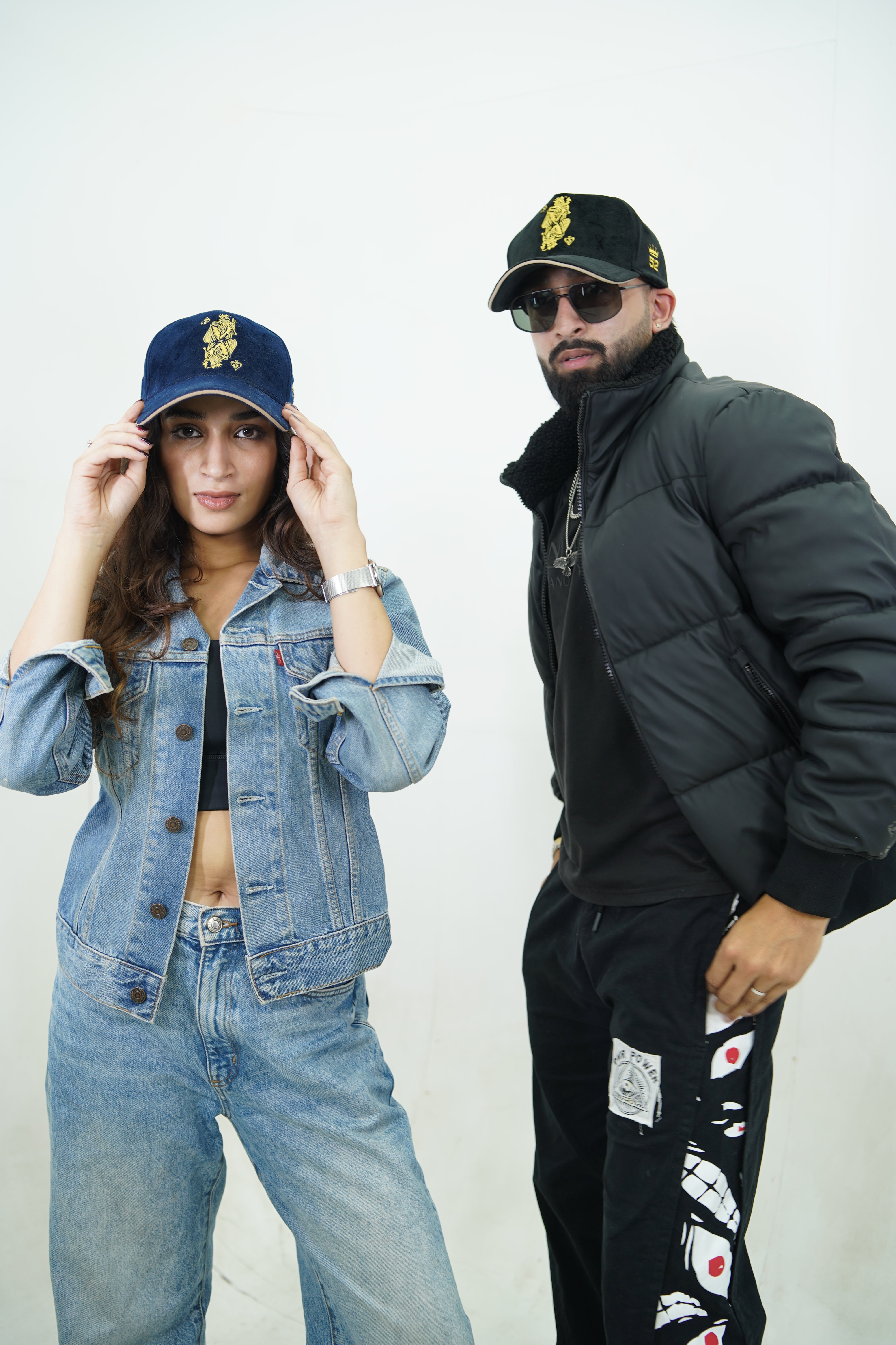Badshah - black suede unisex baseball cap