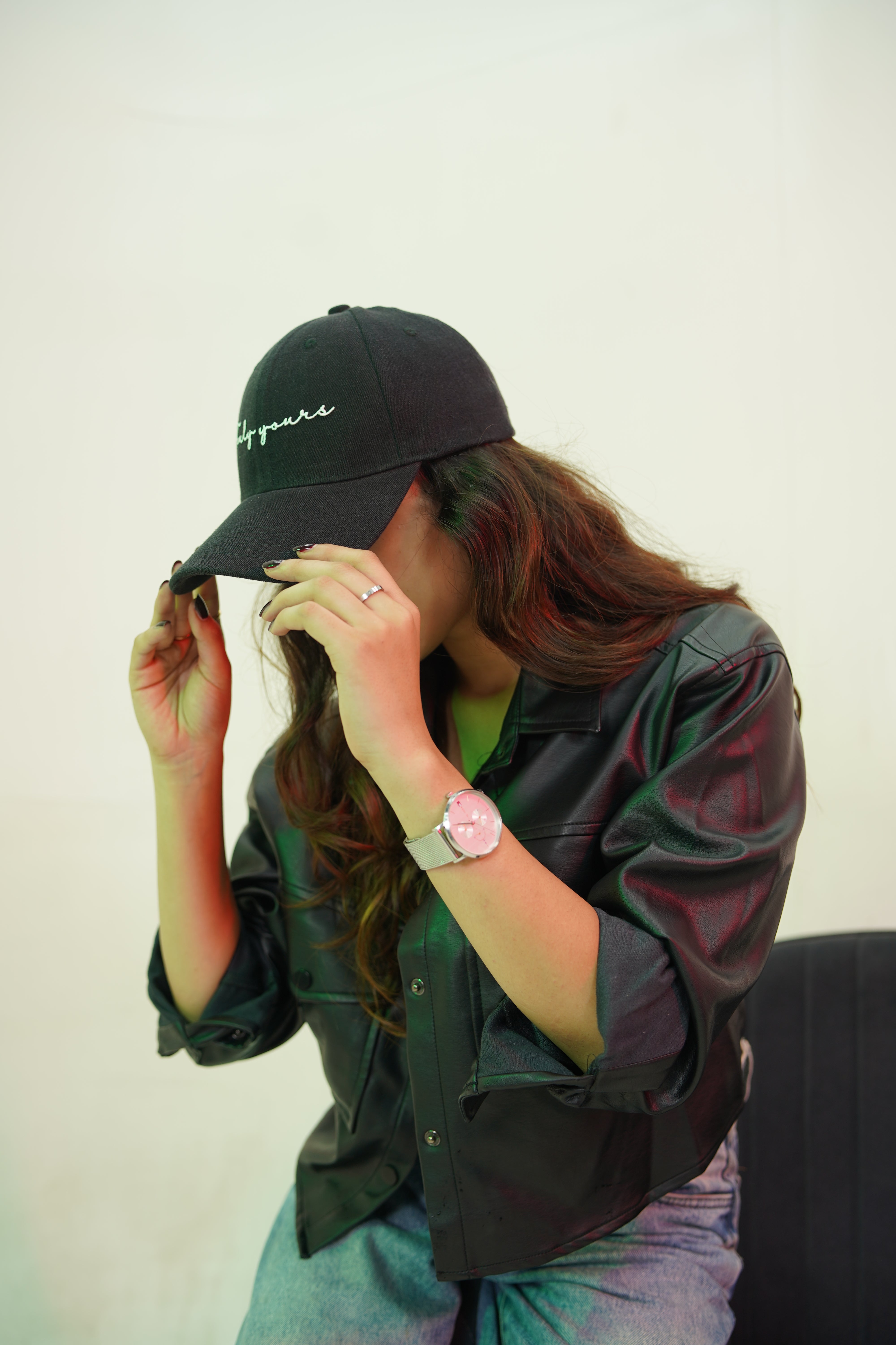 Truly Yours - black denim baseball cap