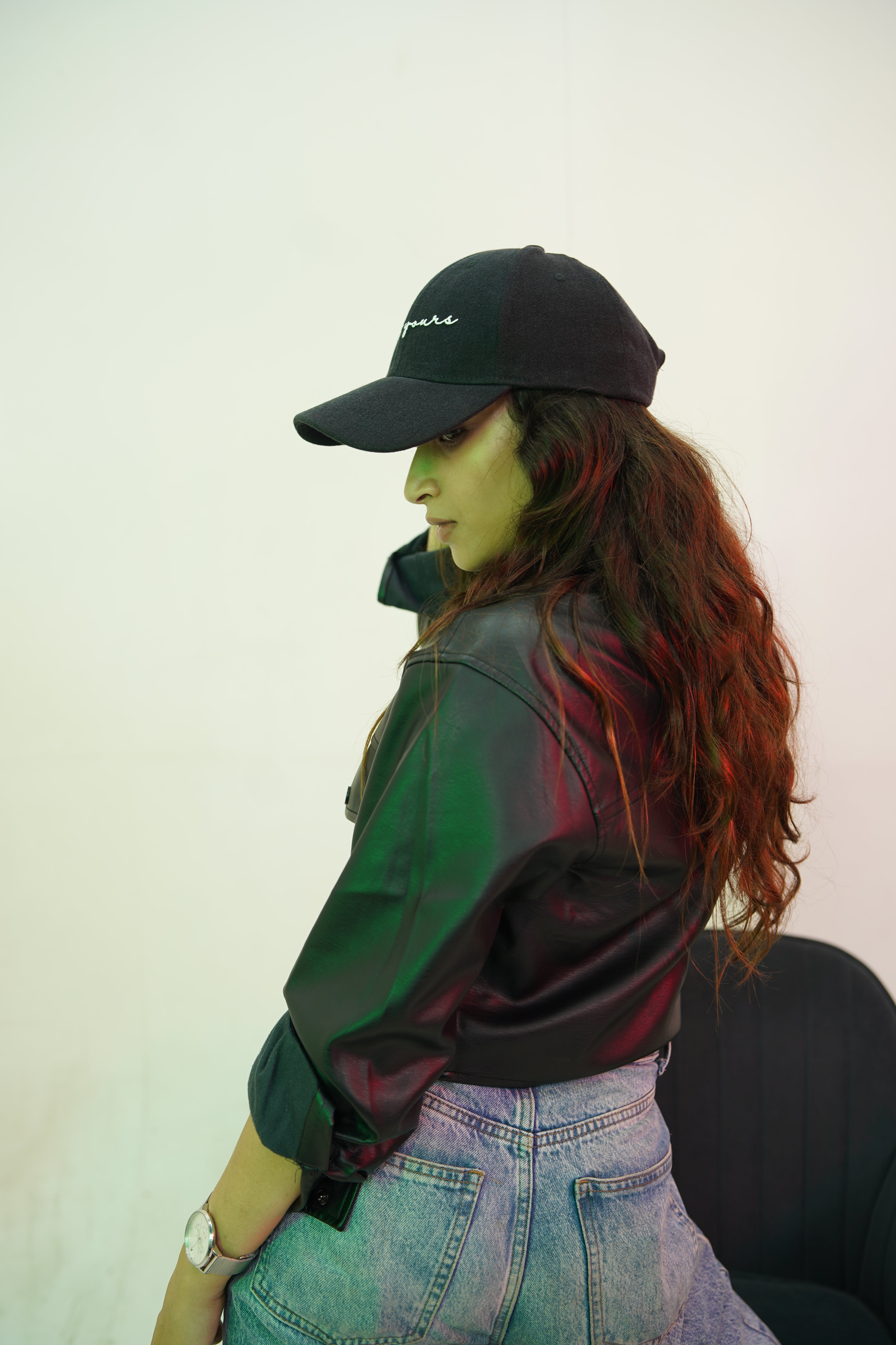 Truly Yours - black denim baseball cap