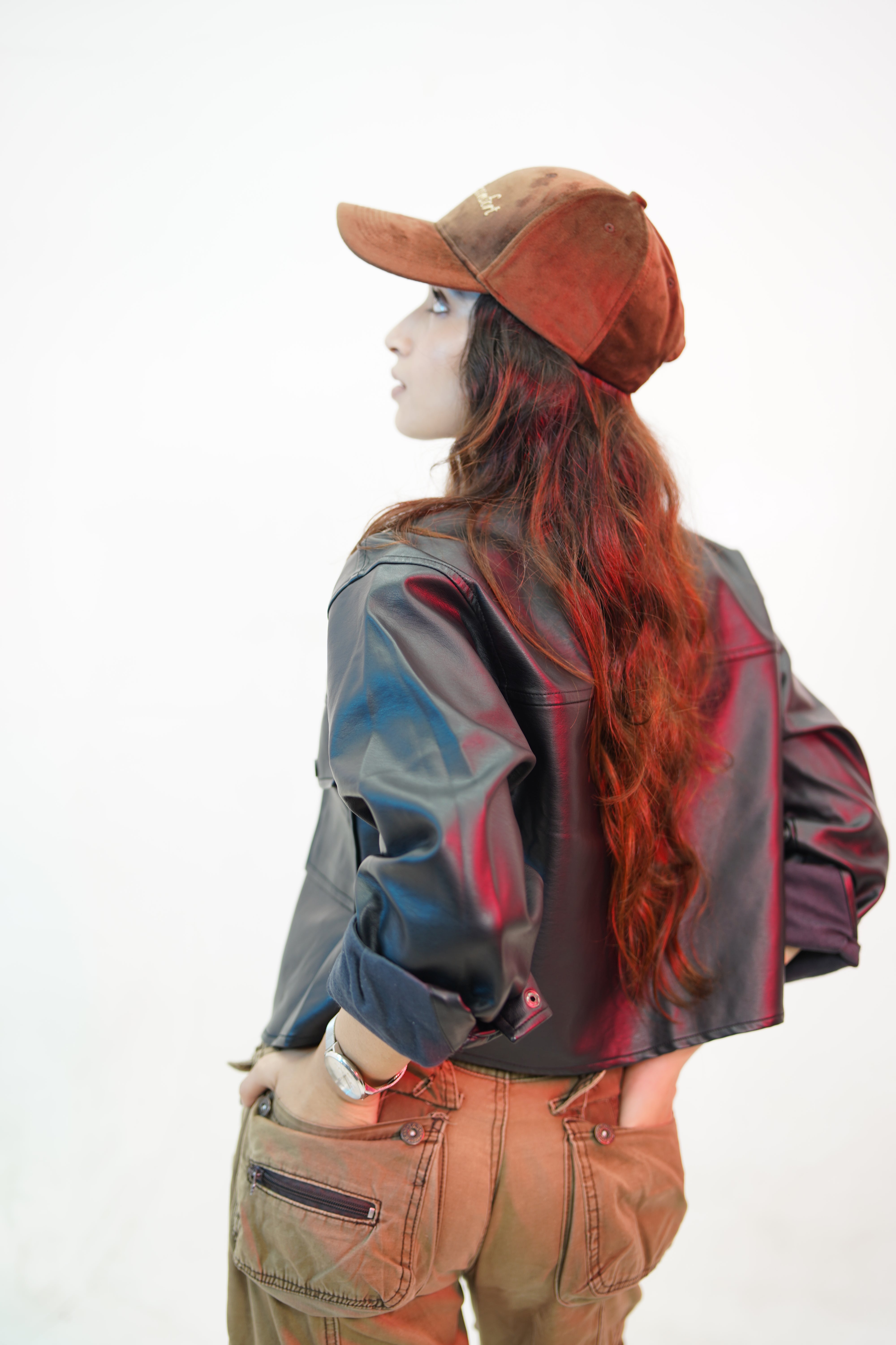 Seek Discomfort - Mocha brown suede unisex baseball cap