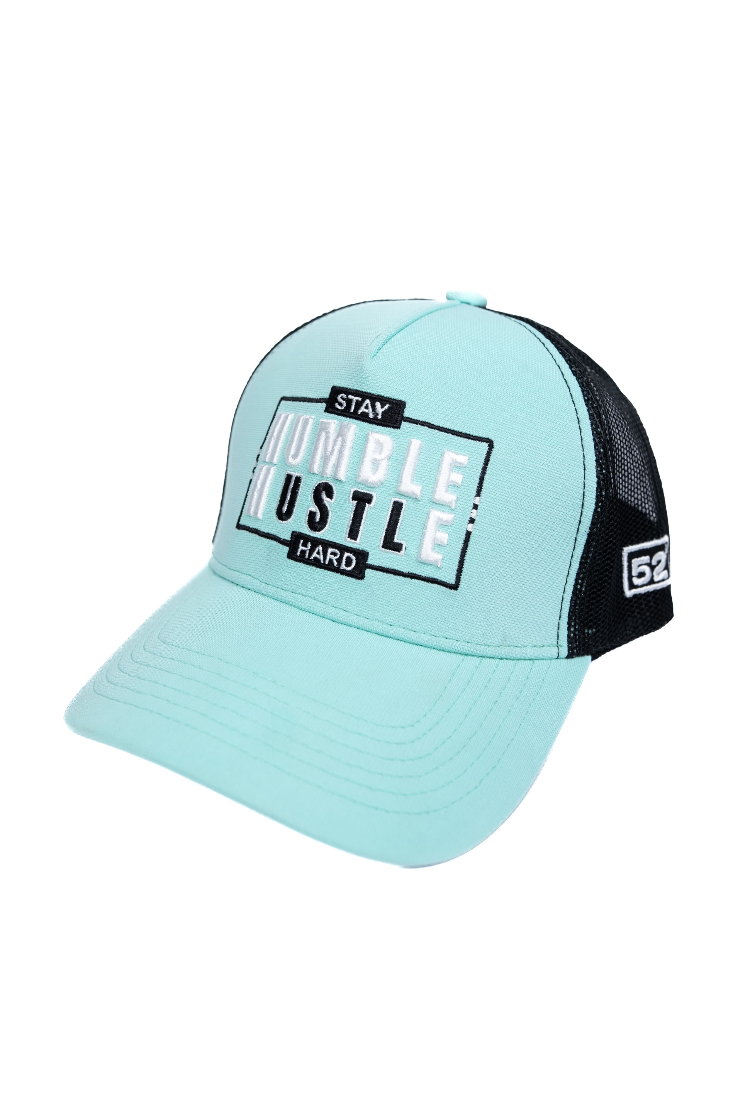 Humble Hustle - Mint/Black unisex trucker cap