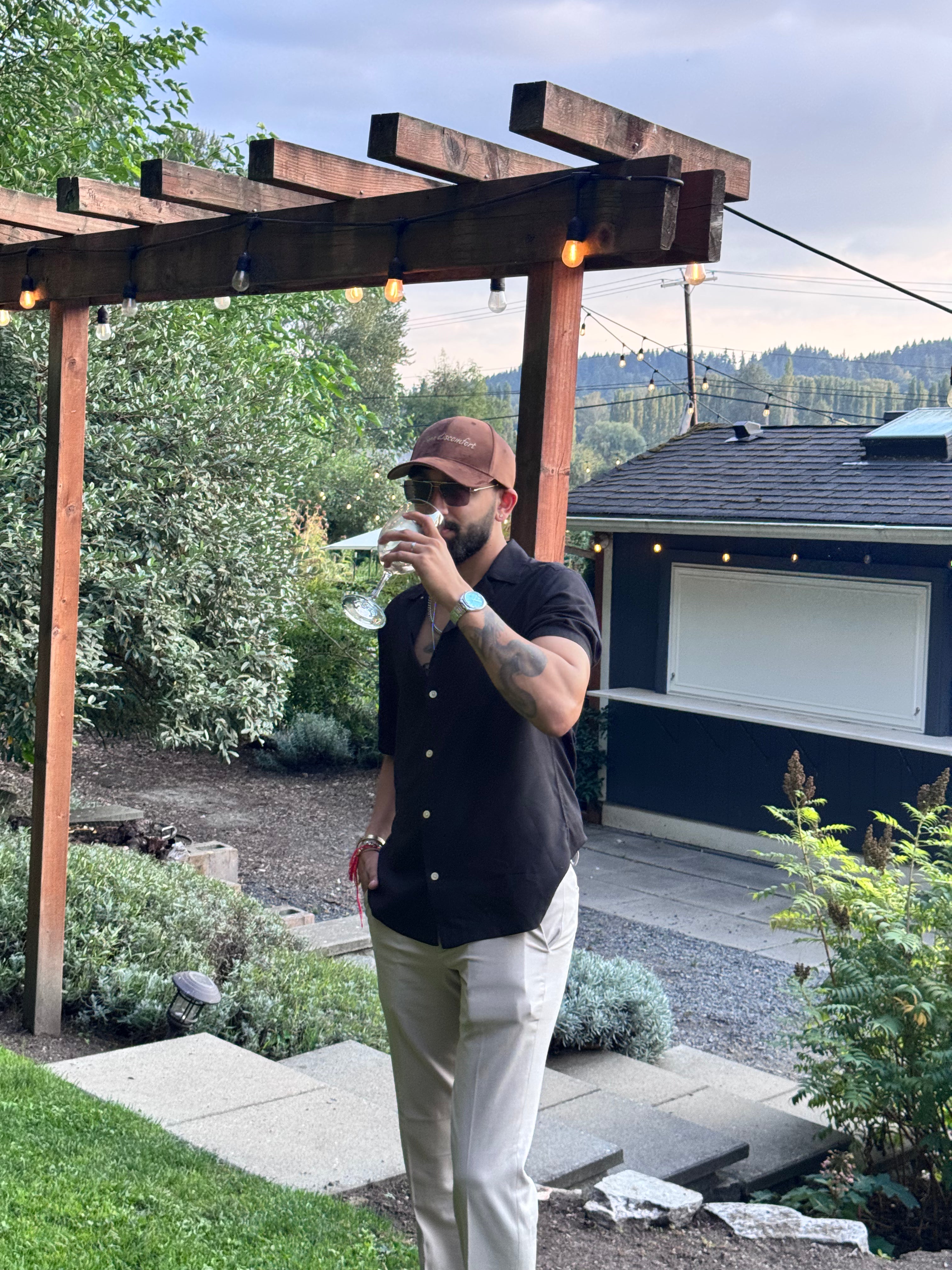 Seek Discomfort - Mocha brown suede unisex baseball cap