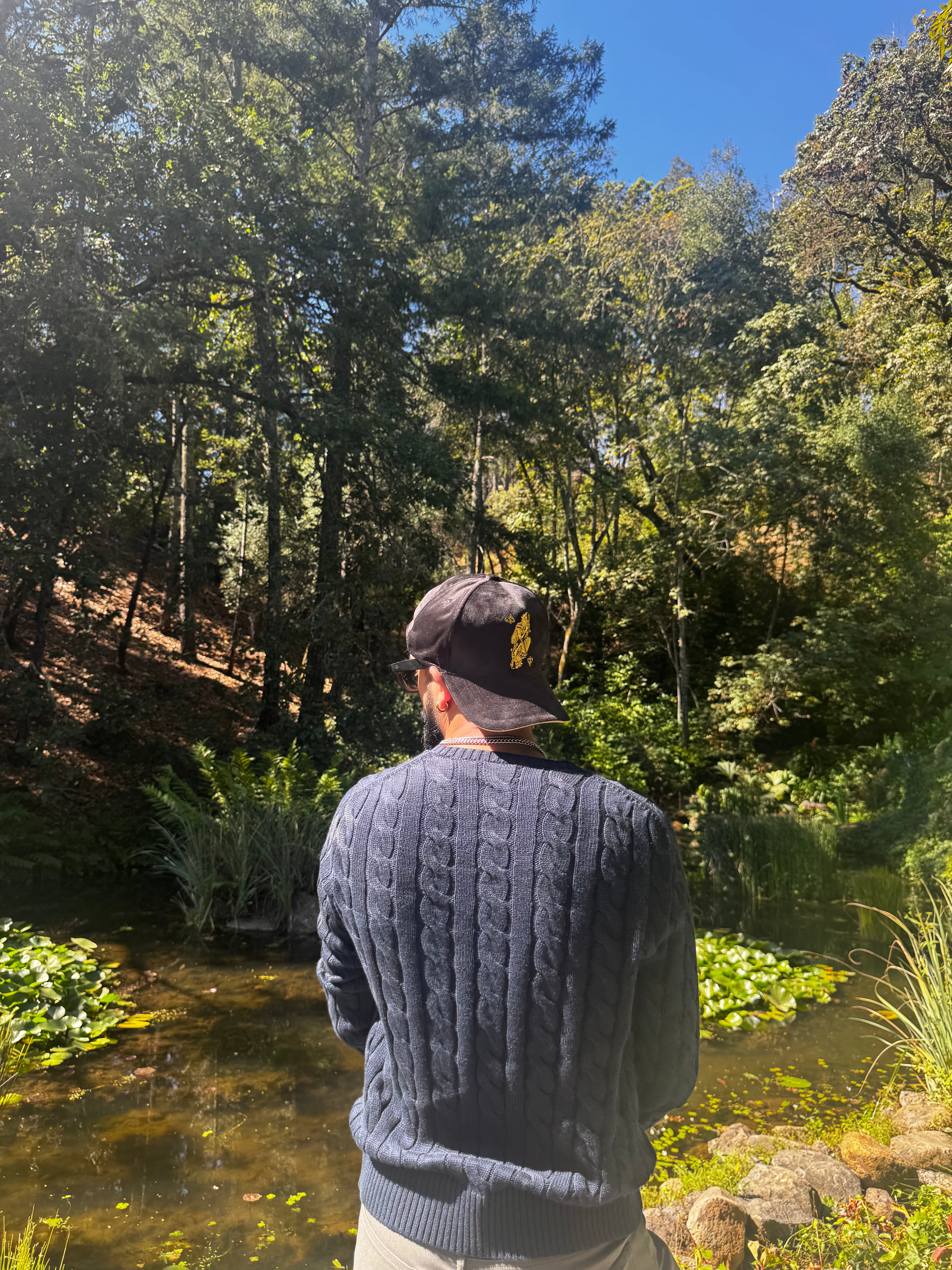 Badshah - black suede unisex baseball cap