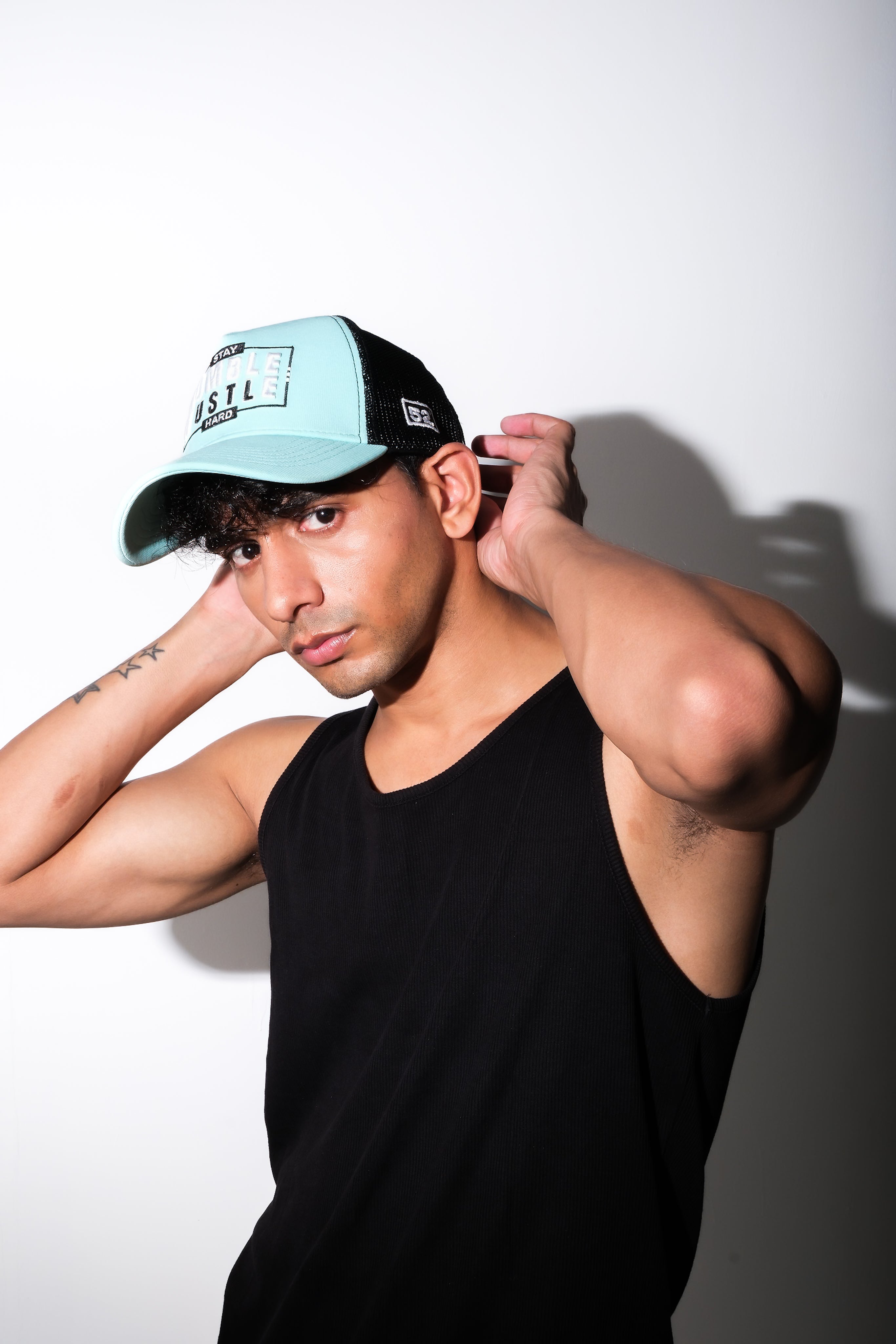 Humble Hustle - Mint/Black unisex trucker cap