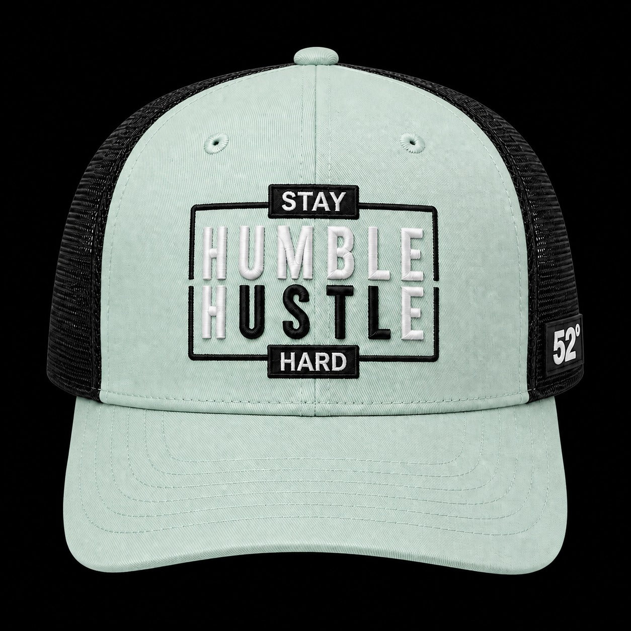 Humble Hustle - Mint/Black unisex trucker cap