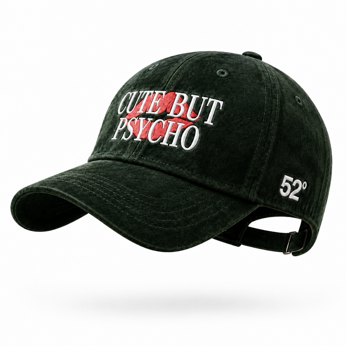 Cute But Psycho — green unisex Suede Cap