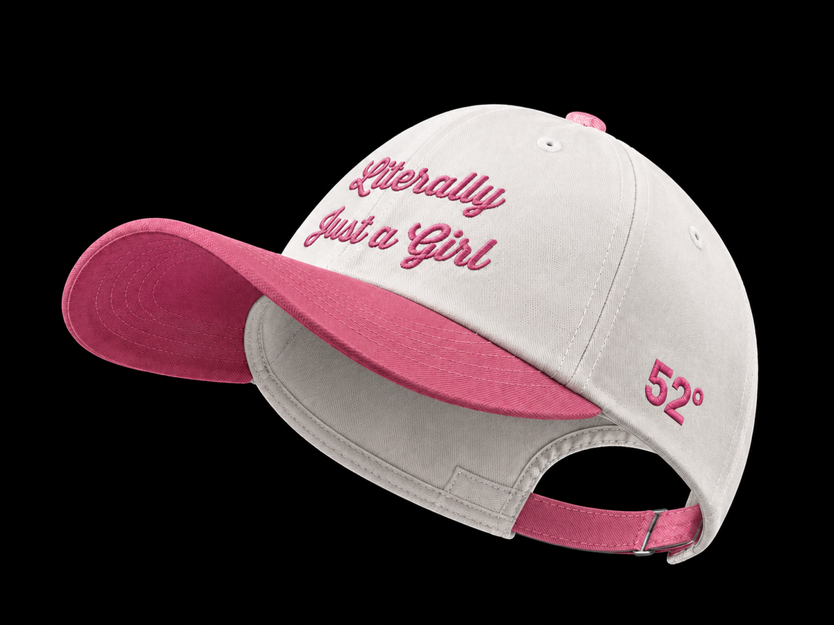 Literally Just A Girl — White/Pink unisex baseball Cap