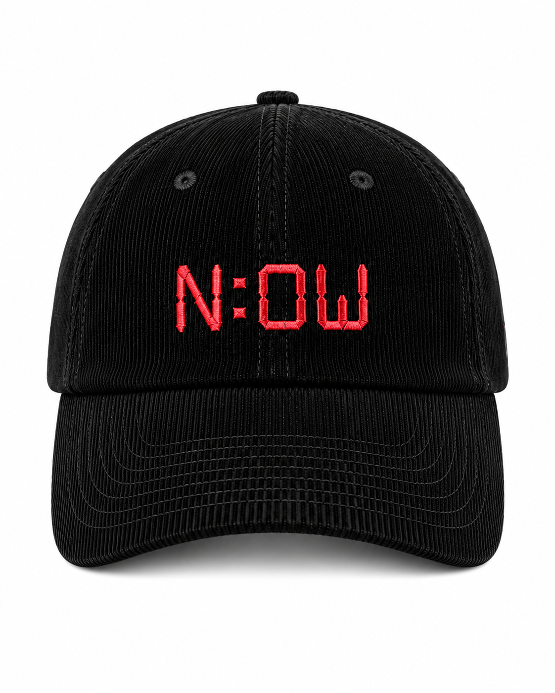 N:OW - Black corduroy unisex baseball cap