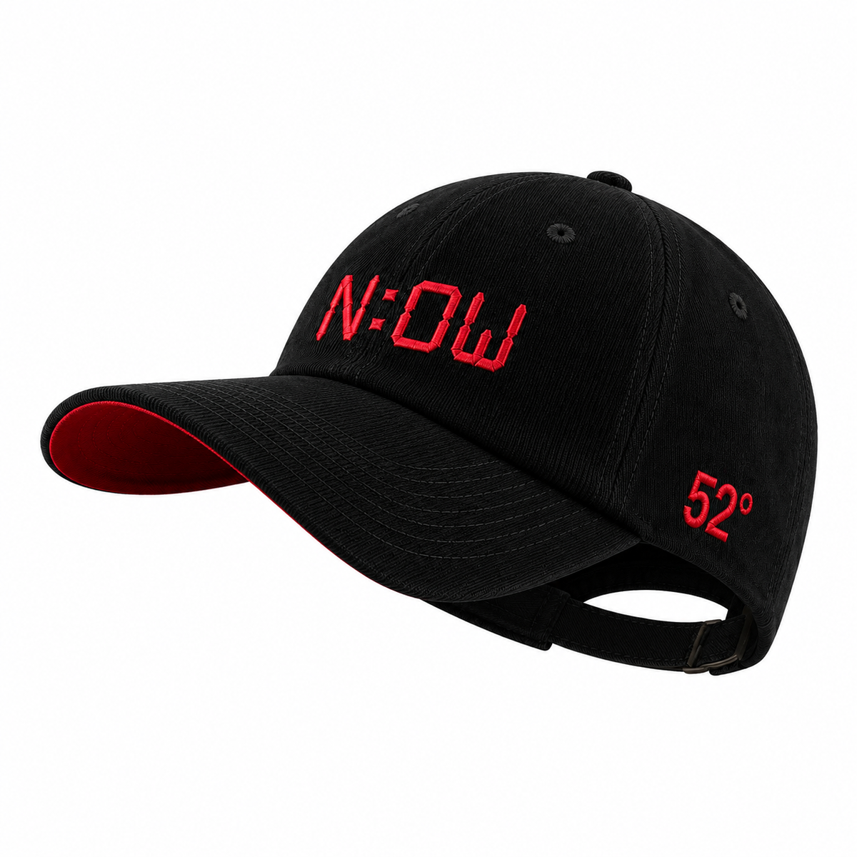 N:OW - Black corduroy unisex baseball cap