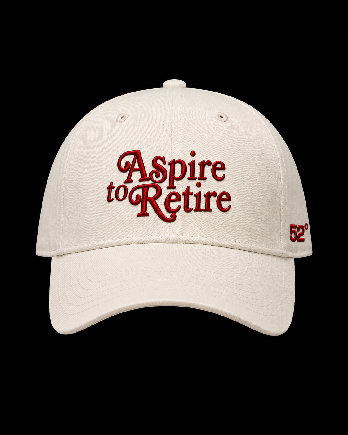 Aspire To Retire — White/Red unisex baseball Cap