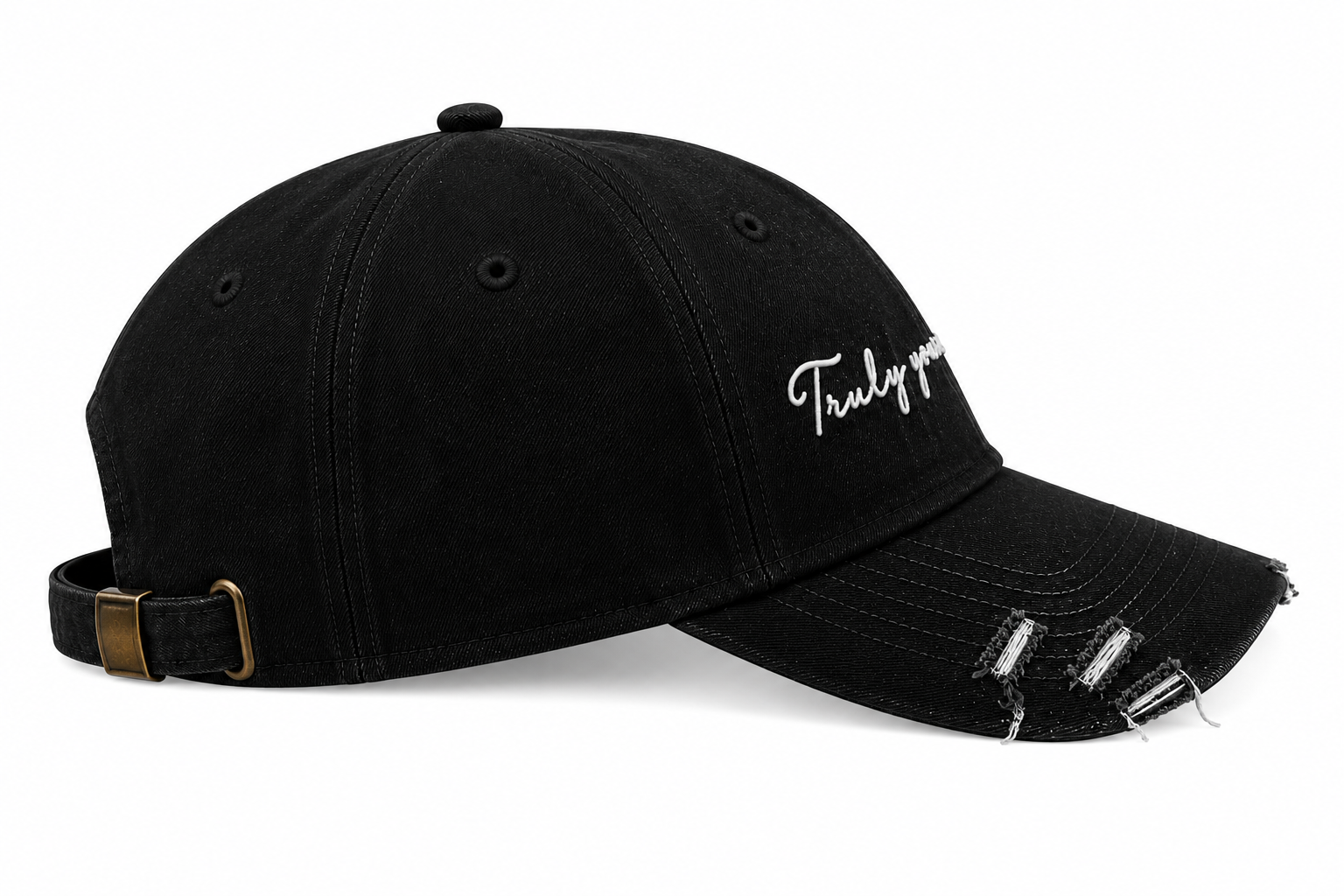 Truly Yours - black denim baseball cap