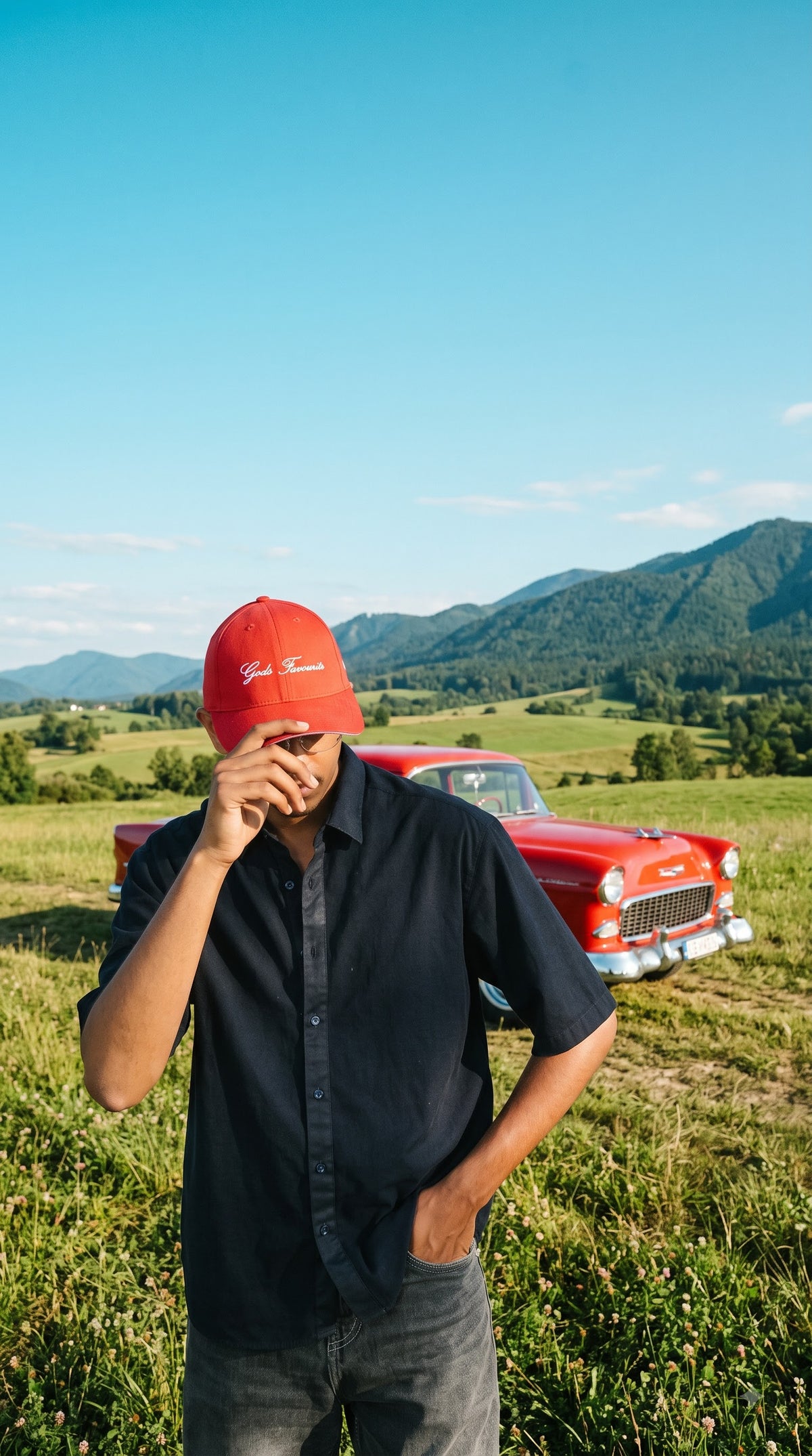 Gods favourite - red unisex baseball cap