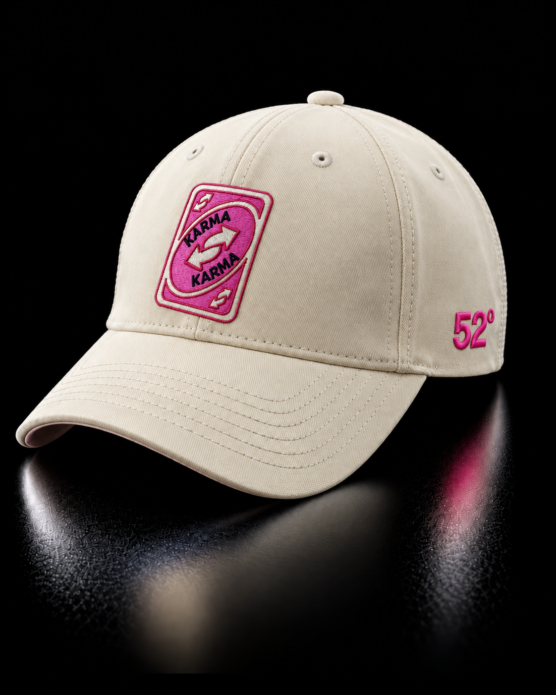 Karma - beige unisex baseball cap