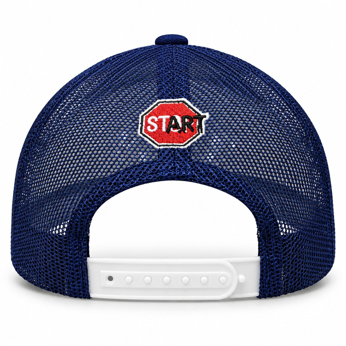Risk/Rich - blue suede unisex trucker cap