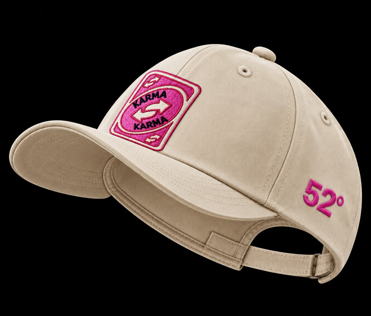 Karma - beige unisex baseball cap